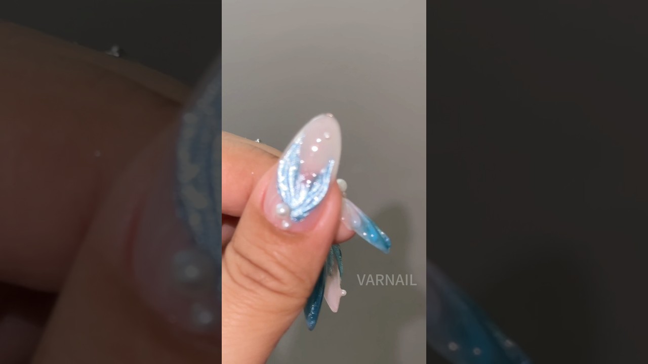 🌊Dreamy Blue Mermaid Vibe Nails! #nails #shiningnails #nailinspo