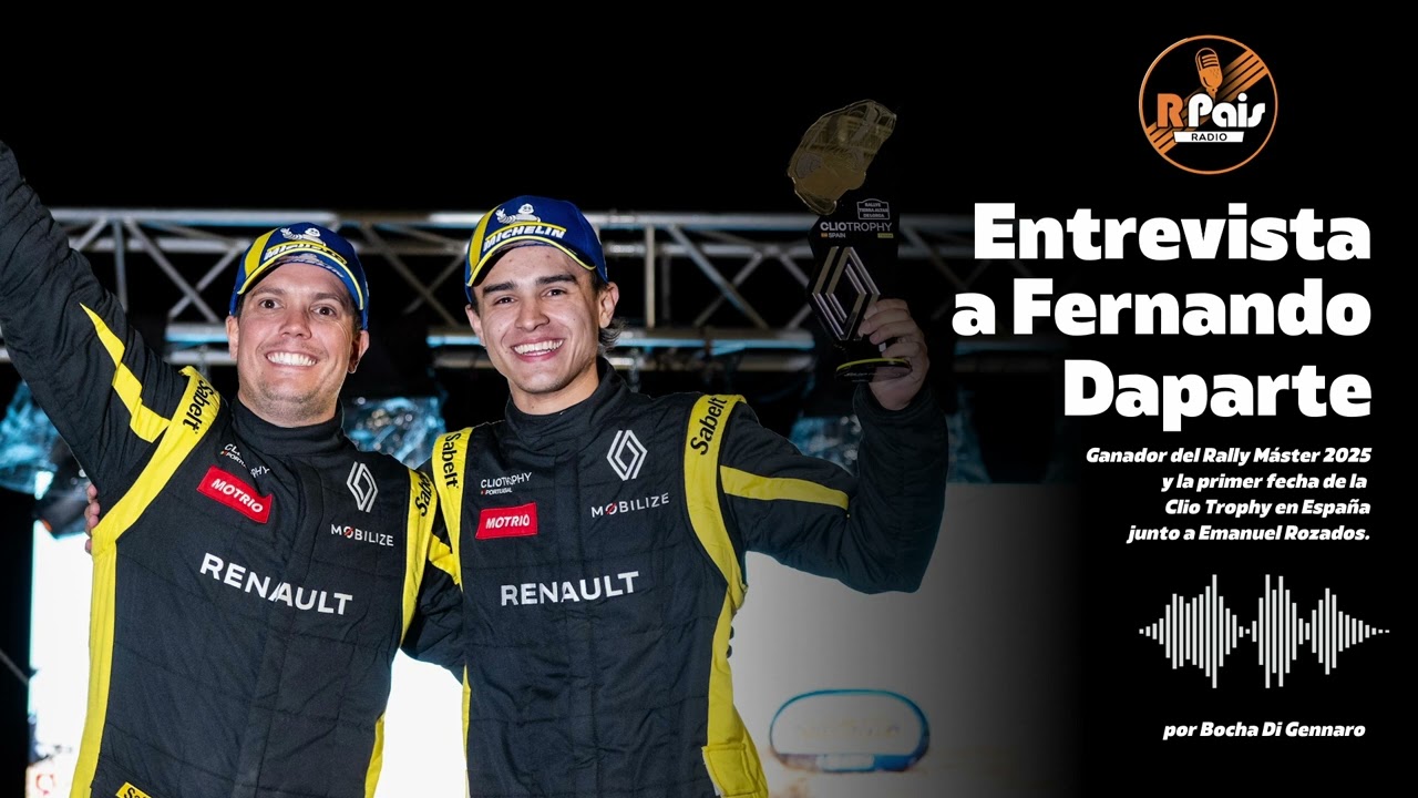 Entrevista a Fernando Daparte tras la victoria en la Clio Trophy en España -Rally Pais Radio