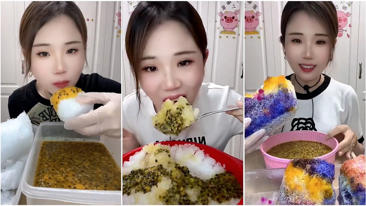 ASMR ICE EATING with PASSION FRUIT | RELAX VIDEO