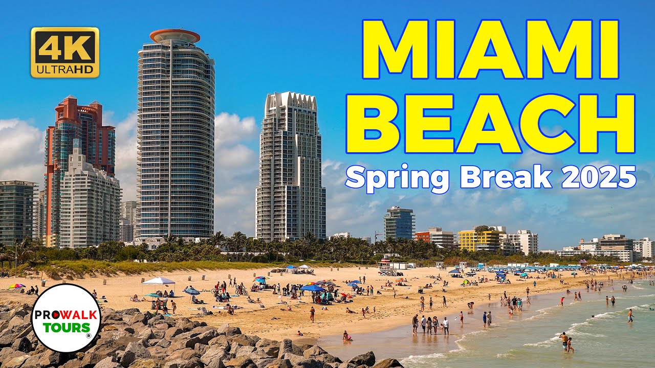 Miami Beach, Florida Walking Tour | Spring Break 2025 - 4K 60fps