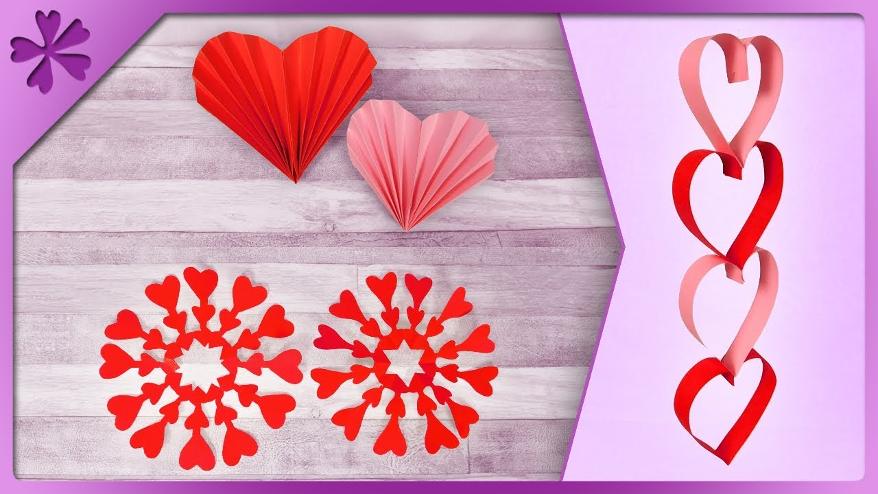 DIY ❤️ Paper Valentine's Day decorations 💕 quick and easy 💖 (ENG Subtitles) - Speed up #654