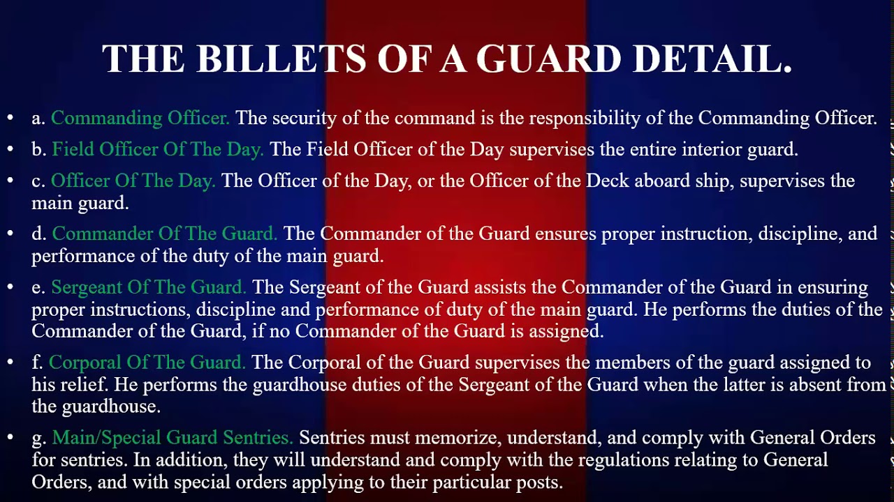 Interior Guard Lecture (05/21/2020)