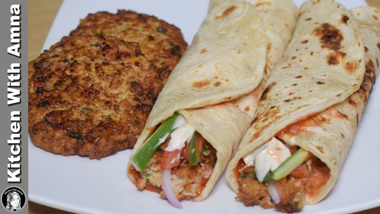 New Chapli Kabab Roll Recipe For Kids - Chicken Paratha Roll Recipe - Kitchen With Amna