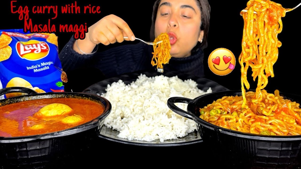 Ultimate Egg Curry & Maggi Masala Eating Challenge | Rice, Coke & Chips Feast! 🥚🍜🔥