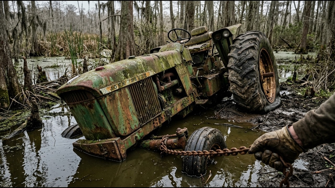 1964 John Deere 4020 Pulled From a Swamp After Decades — Full ASMR Restoration