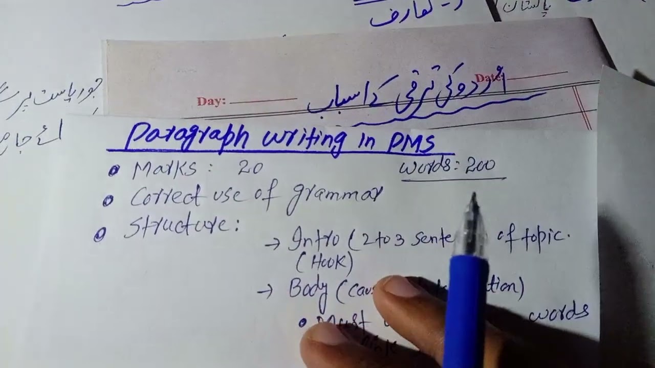 Paragraph Writing In PMS English Precis And Composition Paper 