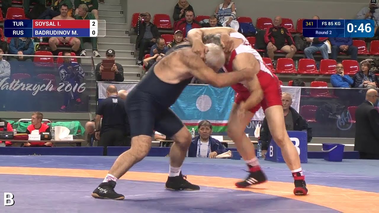 Round 2 FS - 85 kg: M. BADRUDINOV (RUS) df. I. SOYSAL (TUR), 6-2