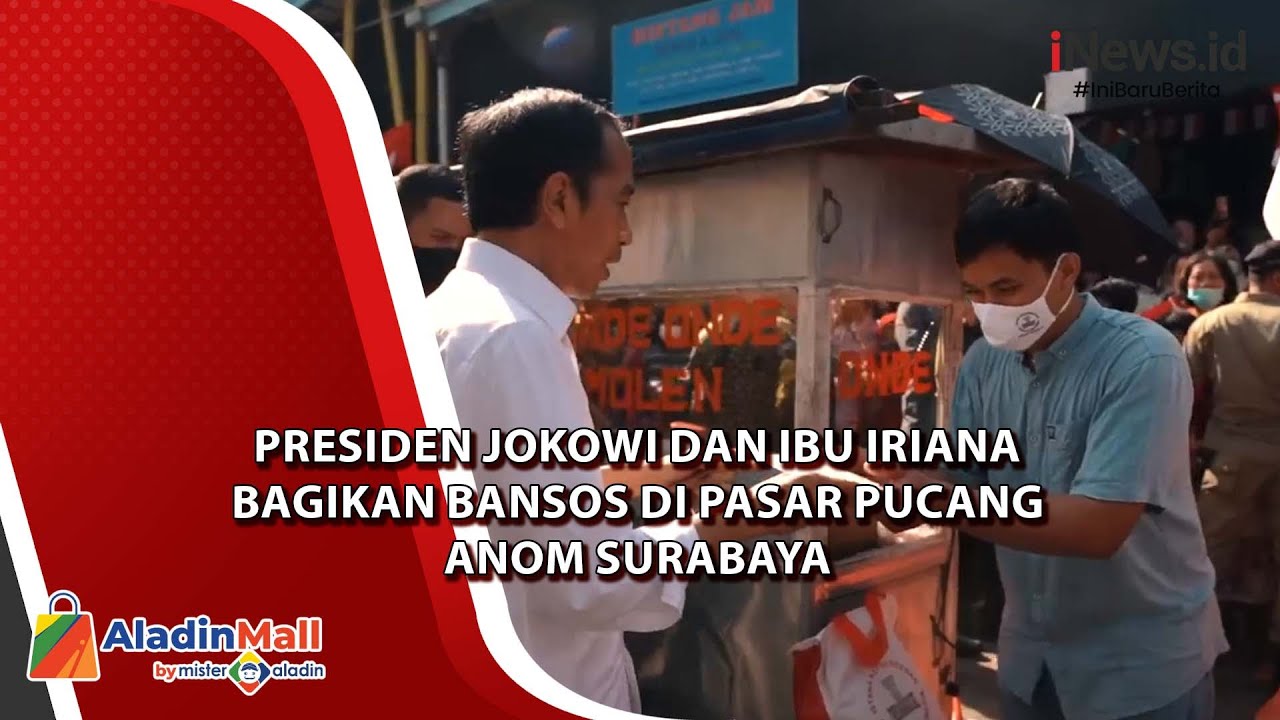 Presiden Jokowi dan Ibu Iriana Bagikan Bansos di Pasar Pucang Anom Surabaya