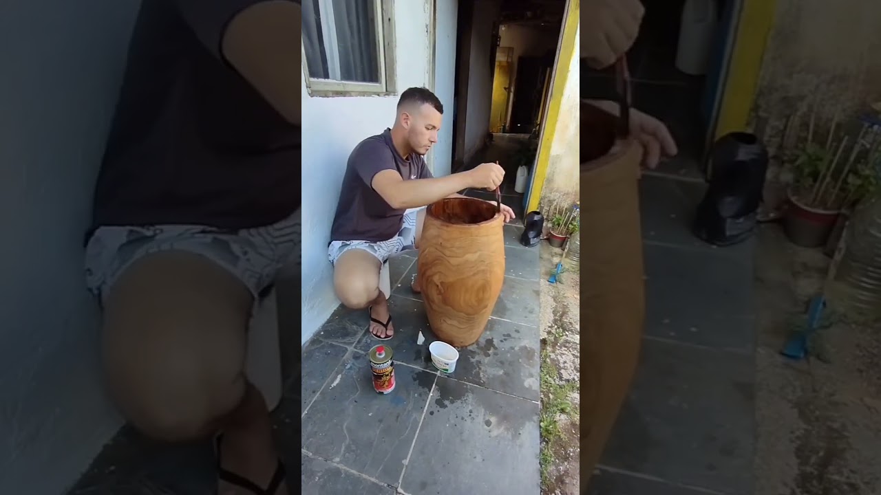 Resumo da fabricação do atabaque de tronco #atabaque #tumbadora #conga