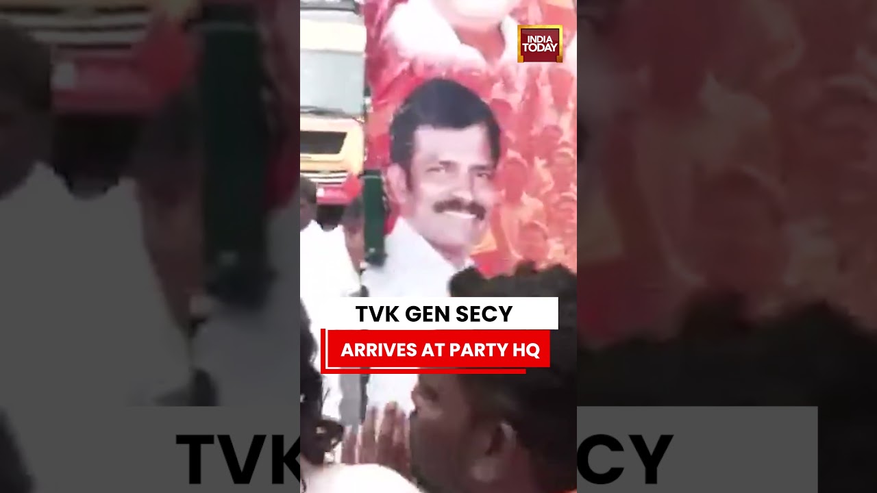 TVK General Secretary N. Anand Arrives At Party Headquarters In Chennai #tvk #vijay #nanand #chennai