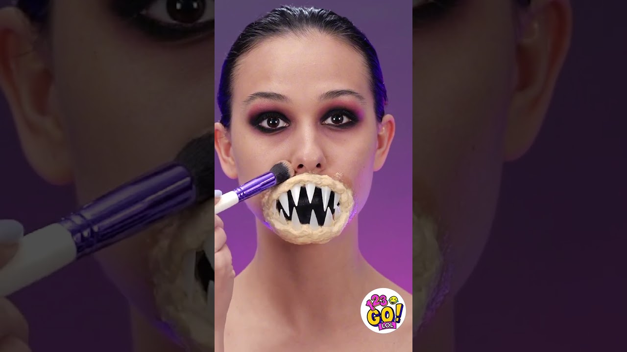 Try This Viral Makeup For Halloween! 😈🩸 #123go #halloween #makeup