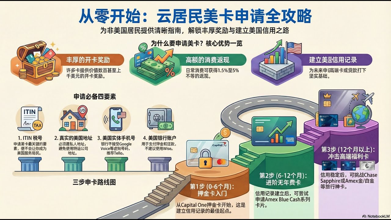 云居民美卡指南：人在国内如何从零开始申请美国信用卡？ITIN、地址与申卡路线全解析