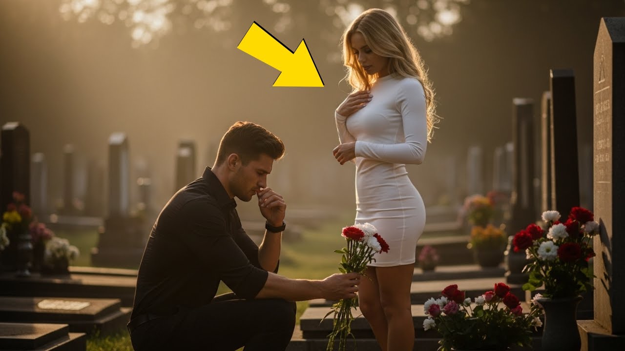PADRE POBRE VISITABA LA TUMBA DE SU ESPOSA... SIN SABER QUE MILLONARIA LO OBSERVABA