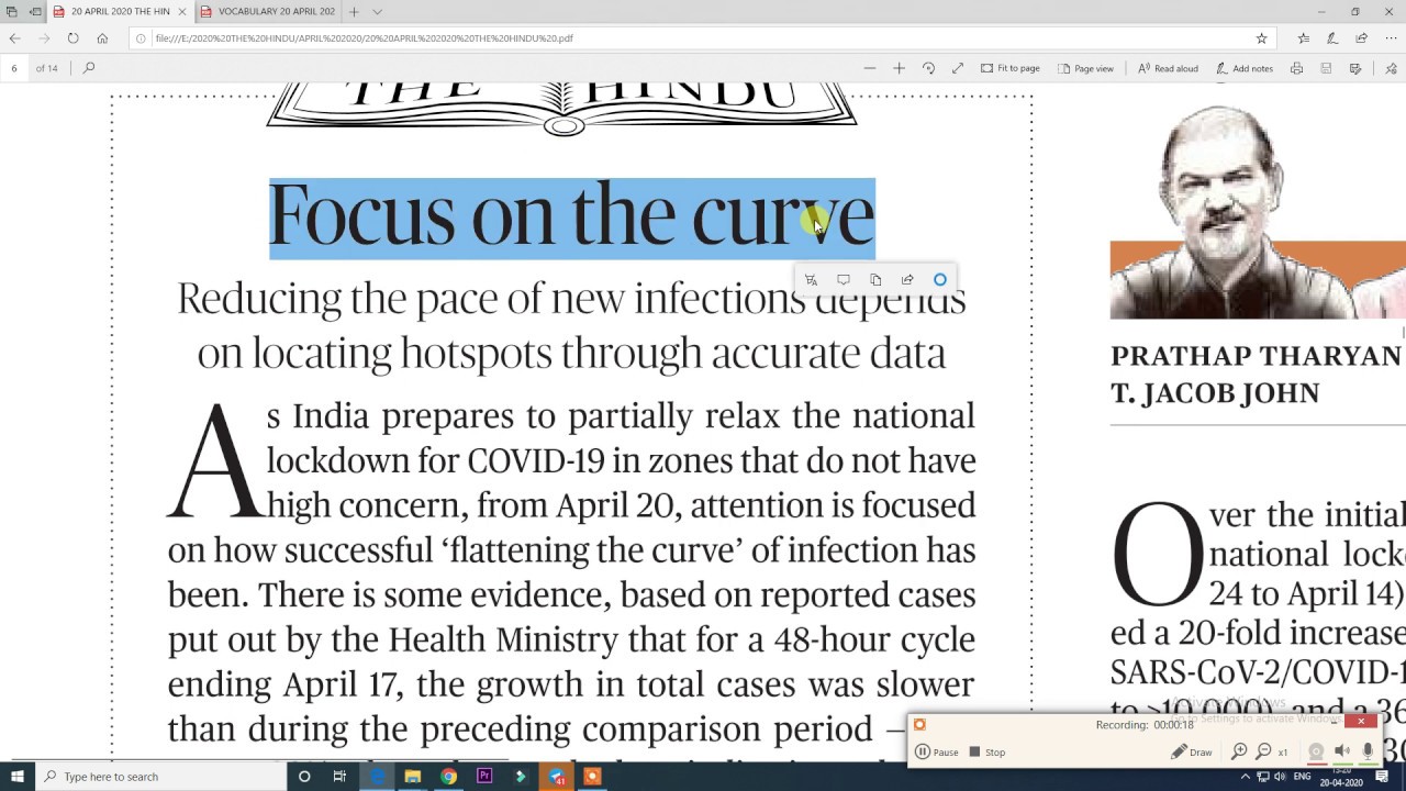 20 APRIL 2020 THE HINDU EDITORIAL PART -32 ONLY FOR  BEGINNERS