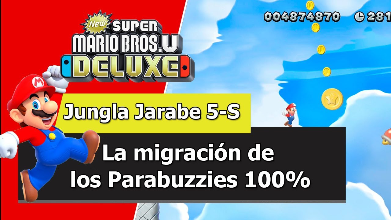 New Super Mario Bros U Deluxe | Mundo 5 - 100% | La migración de los Parabuzzies (5-Secreto)
