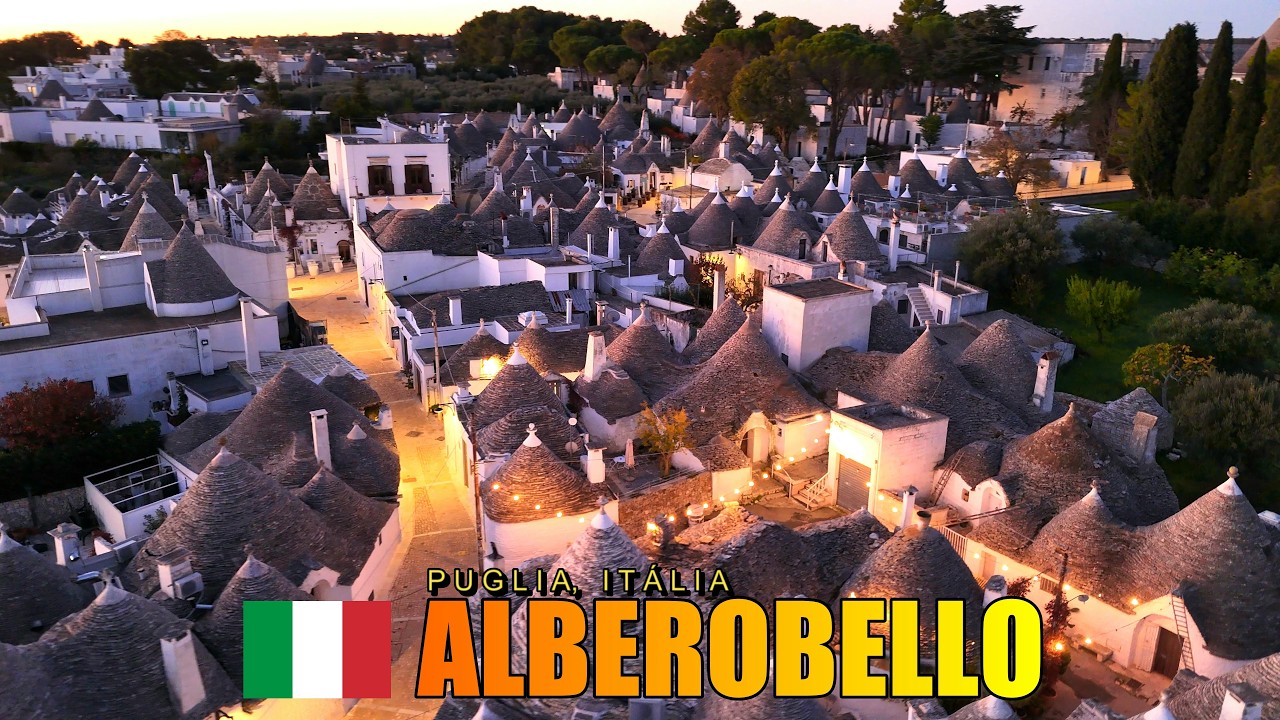 Alberobello, Região da Puglia, Itália - cidade dos trulli - Voo de drone DJI Air 3 - 4K - 12/11/2025