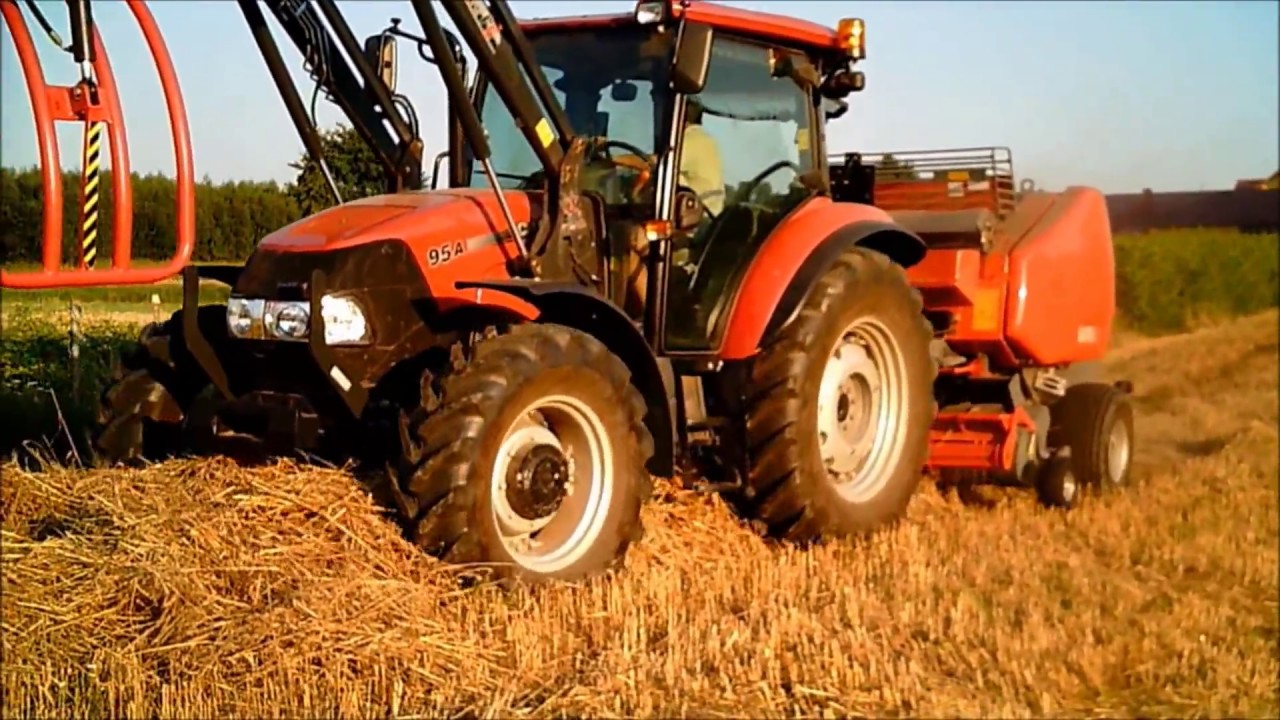 Prasowanie i zbieranie słomy 2015 z CASE 95 A