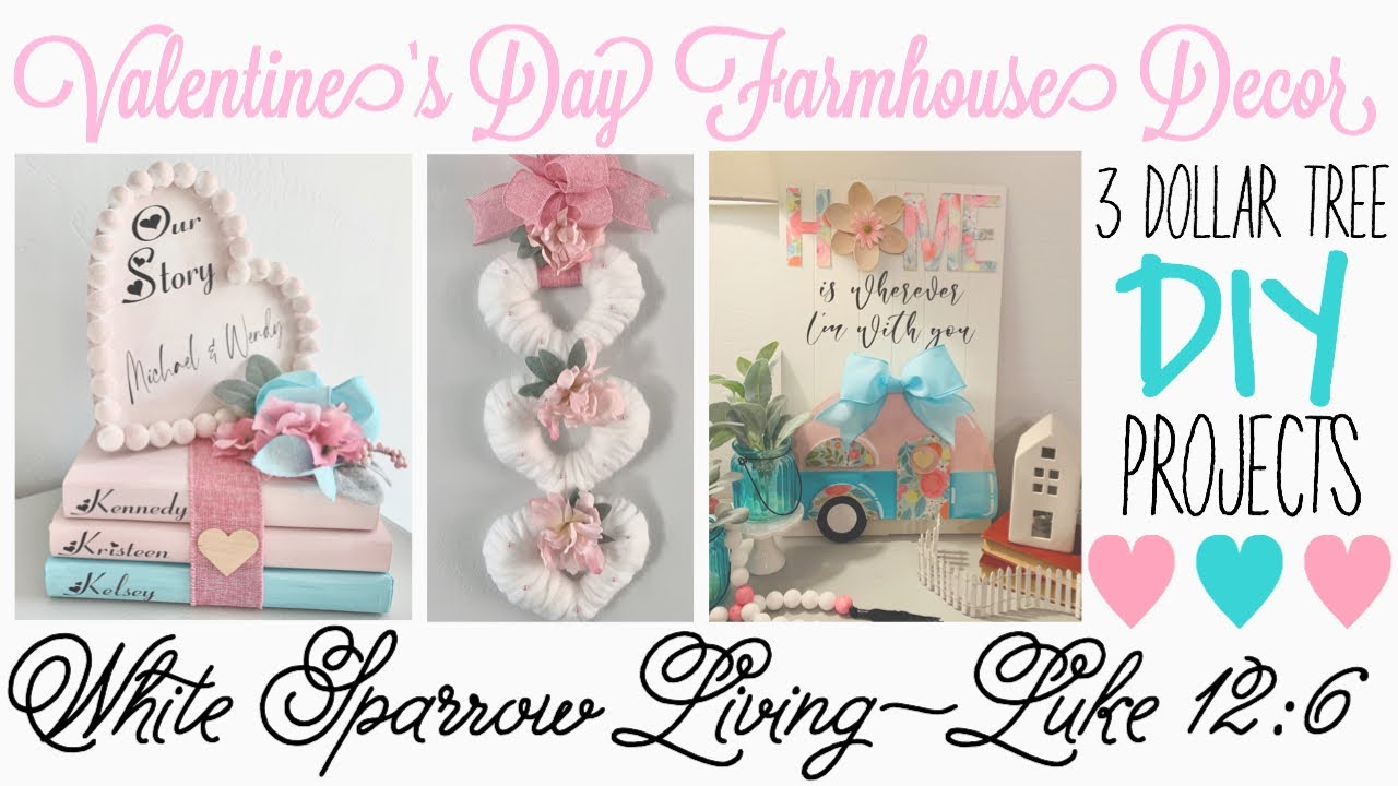 💘3 DOLLAR TREE DIY FARMHOUSE VALENTINE’S DAY DECOR PROJECTS 💘 TICKLED PINK AND TEAL!💘