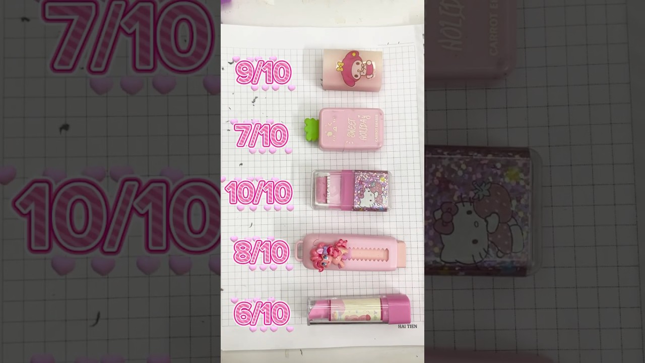 Cutest Pink Kawaii Eraser Review 💕✨ #kawaii #diy #eraser #cute #review