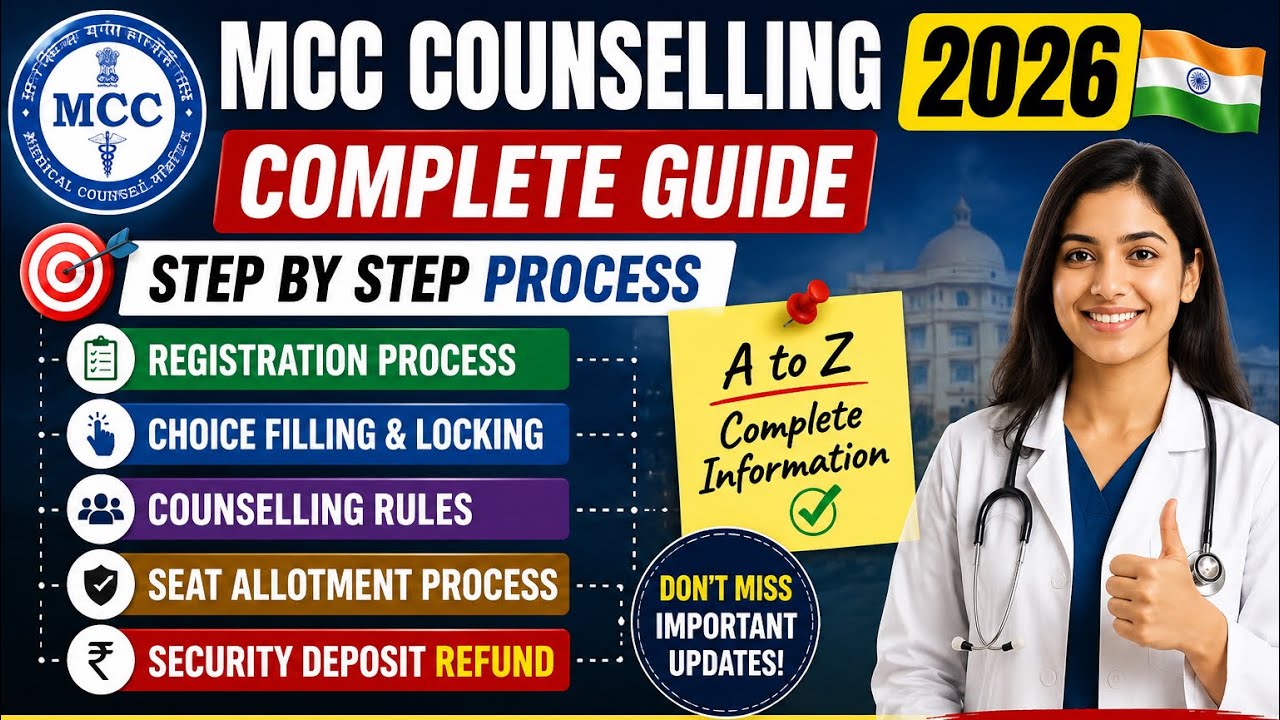     📚 MCC Counselling Process 2026 Rules 🚑 | Registration, Choice Filling, Security Deposit & Refund