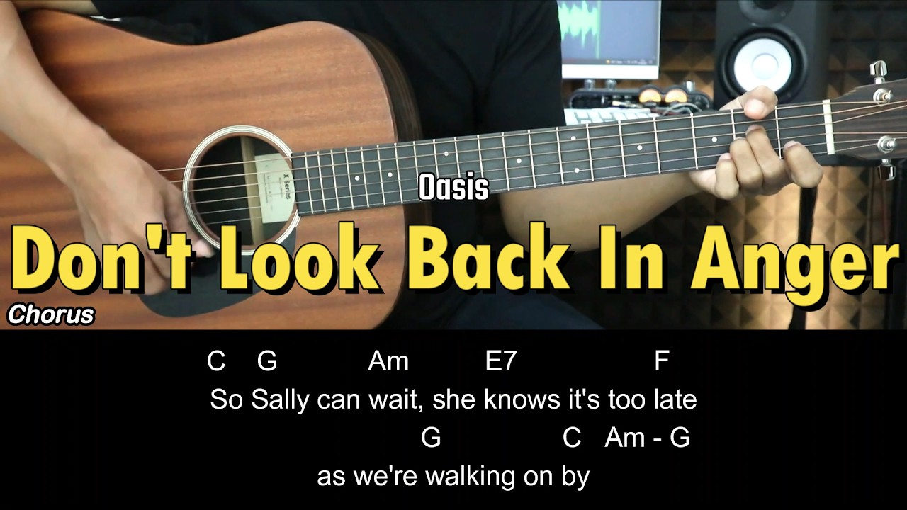 Don't Look Back In Anger - Oasis | EASY Guitar Tutorial with Chords / Lyrics