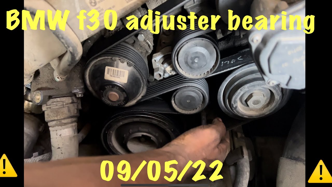 How to replace BMW F30 engine V belt tensioner Pulley 👨‍🔧