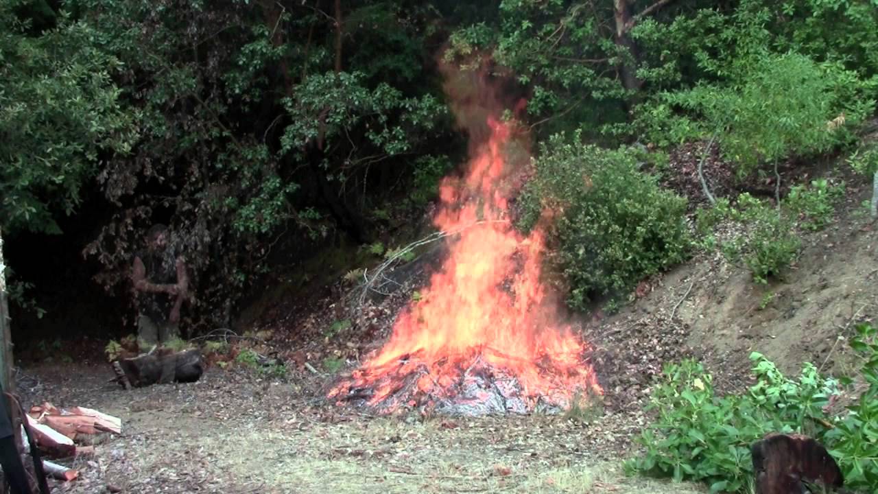 Easy Biochar, Top Lit Open Burn Brush Pile Style