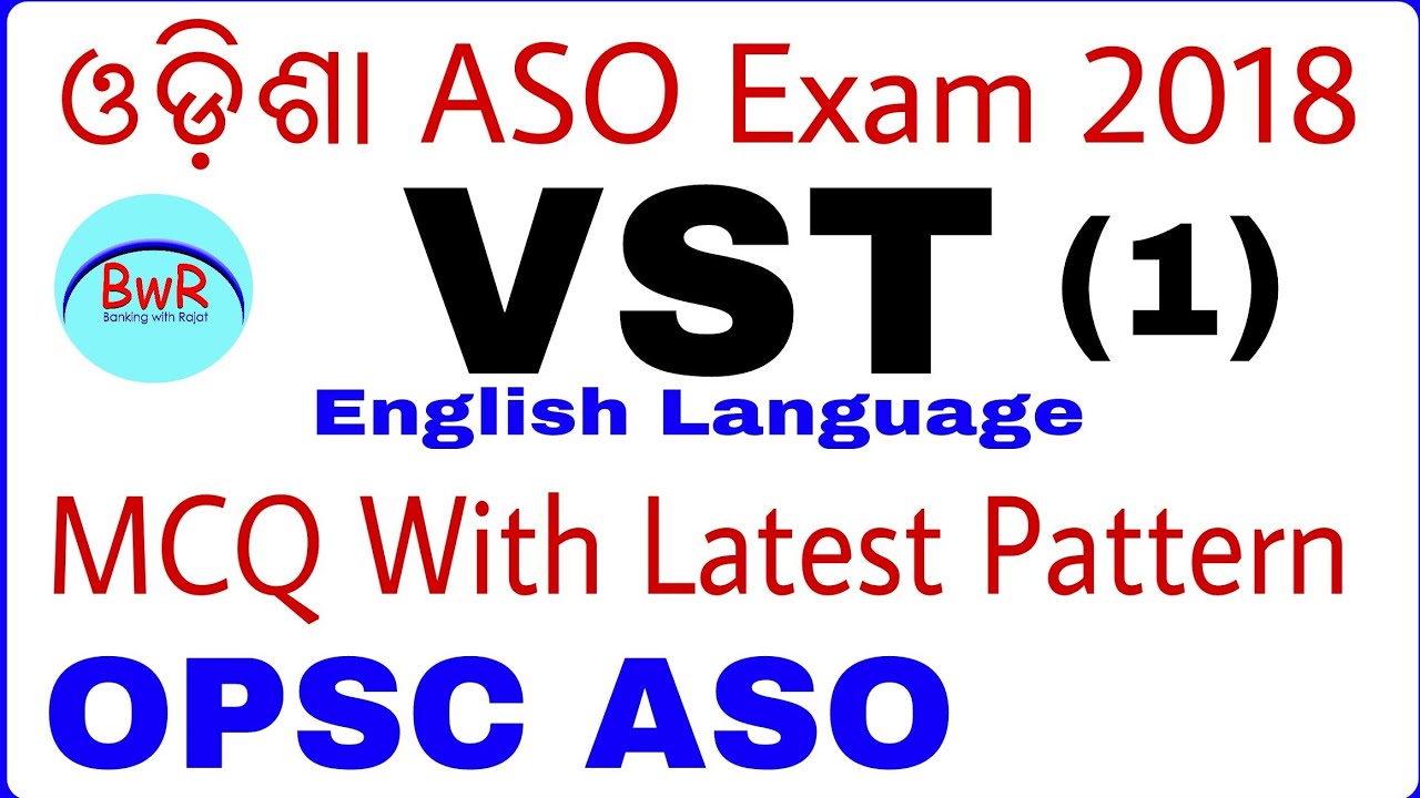 ASO English VST-1 !! OPSC ASO 2018 !! Latest Jobs in Odisha !! By Banking with Rajat