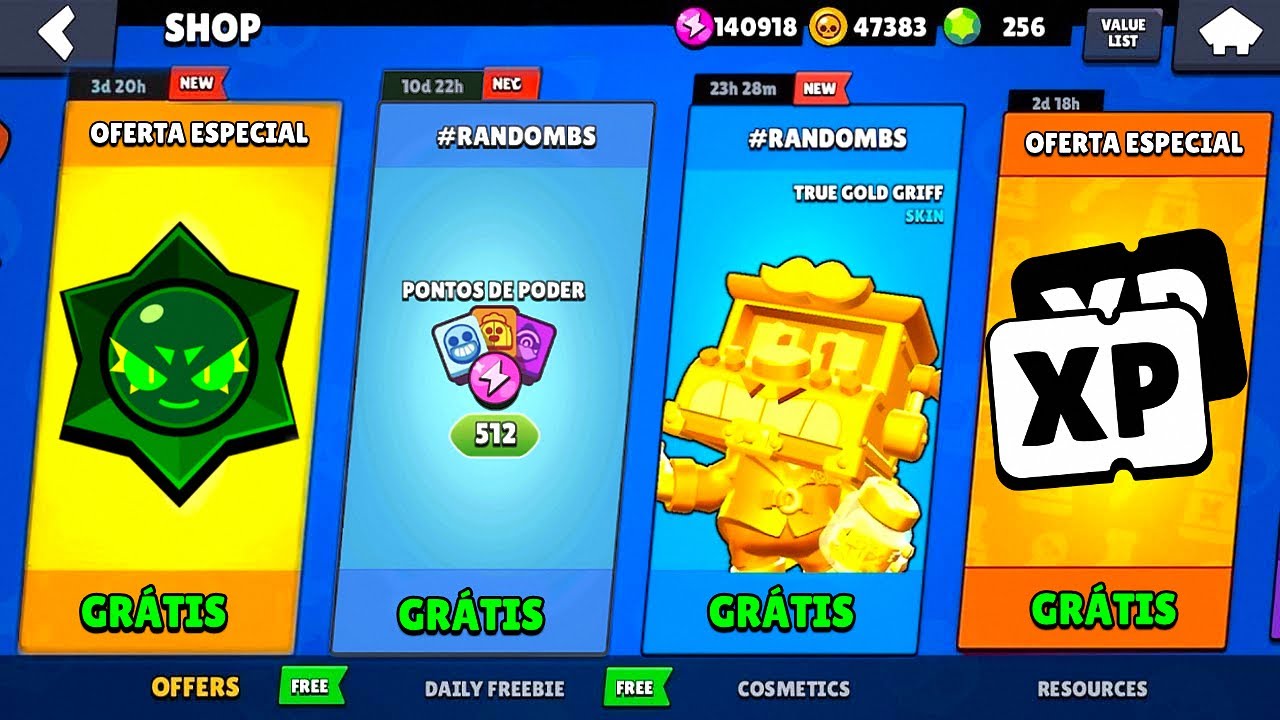 SKIN DOURADA GRÁTIS! NOVAS RECOMPENSAS GRÁTIS + EVENTO COMUNITÁRIO NO BRAWL STARS
