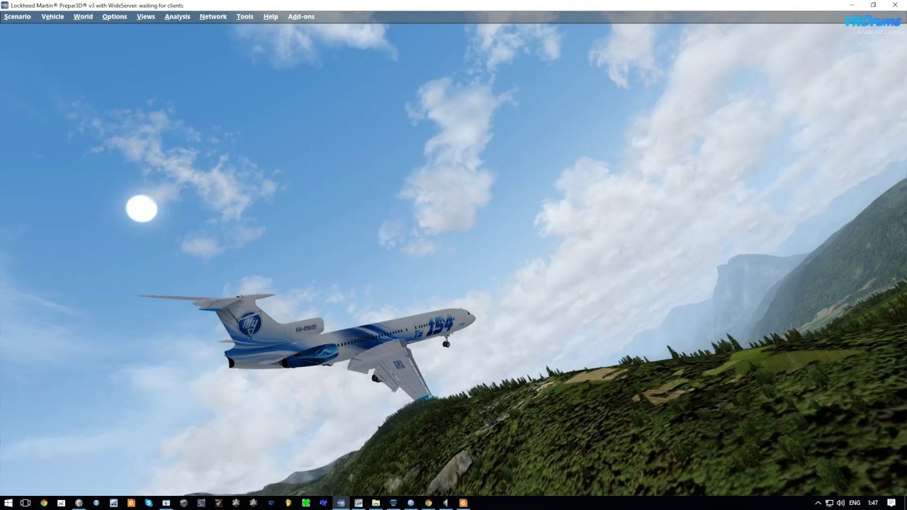 P3Dv3 Tu154M-Approach Insburg 08 Runway in sight