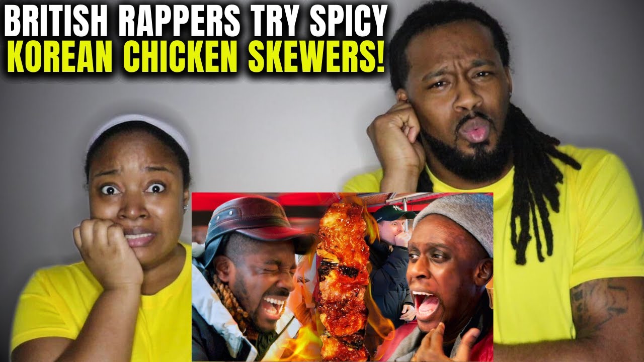 🇰🇷🇬🇧 British Rappers DESTROYED by Spicy Korean Chicken Skewers | The Demouchets REACT
