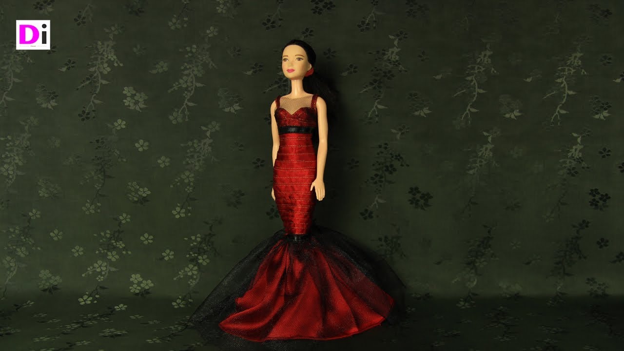 Вечернее платье для Барби из шелка.  How to make dress for Barbie dolls