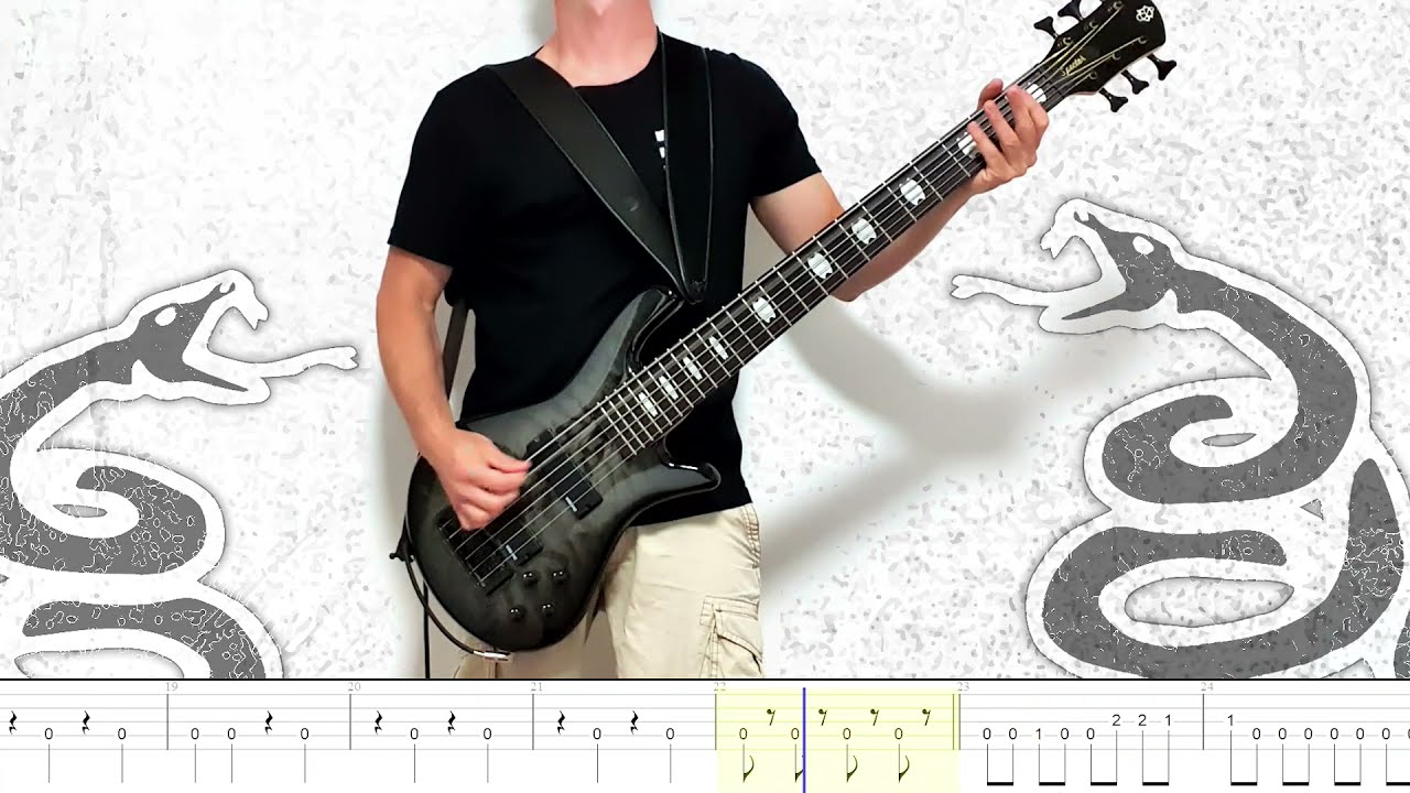 Metallica - Of Wolf And Man - Bass Cover with Play Along Tabs
