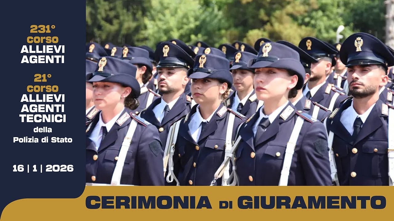Giuramento 231° corso allievi agenti e 21° corso allievi agenti tecnici della Polizia di Stato