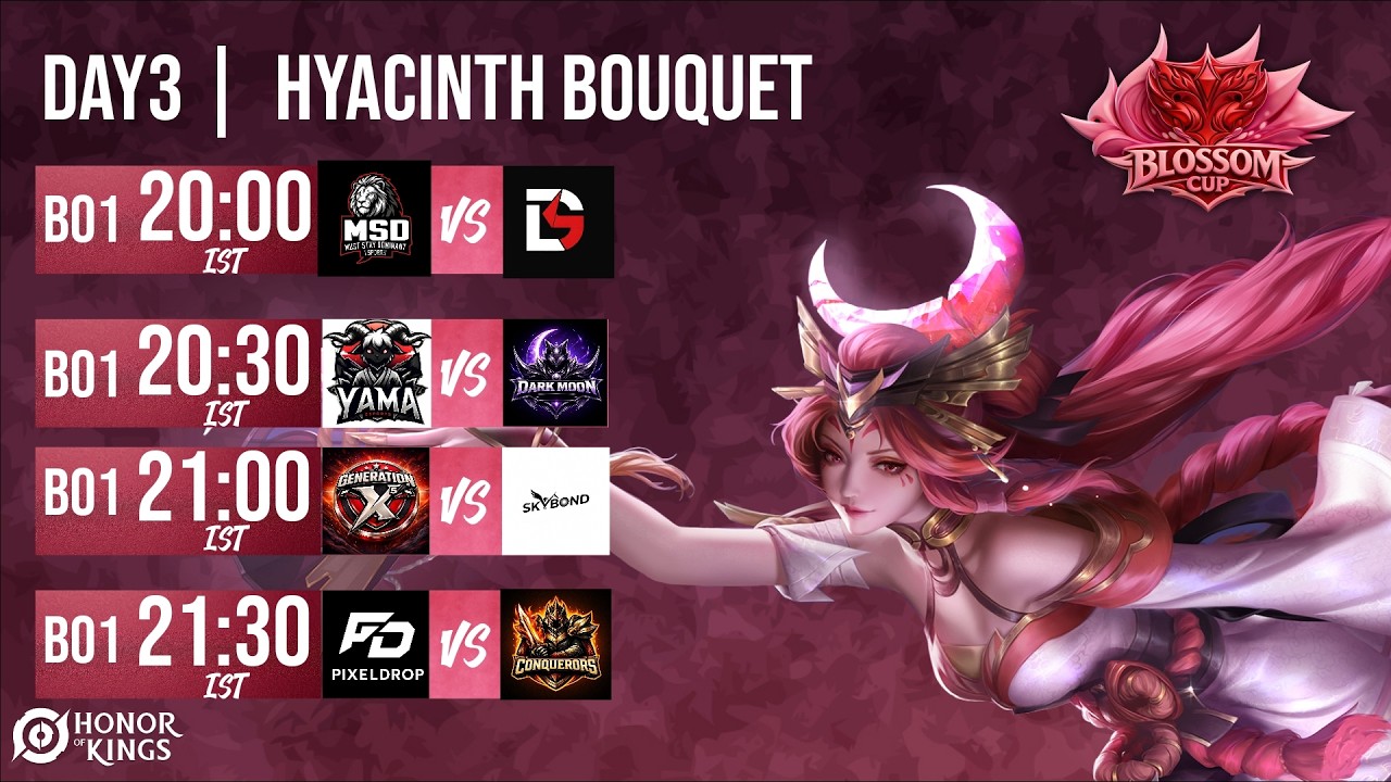 🏆 Day 3: Blossom Cup India Tour | Hyacinth Bouquet - Round 1 [LIVE]