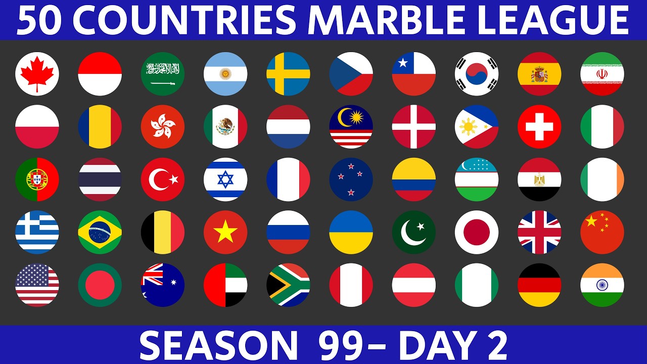 50 Countries Marble Race League Season 99 Day 2/10 Marble Race in Algodoo