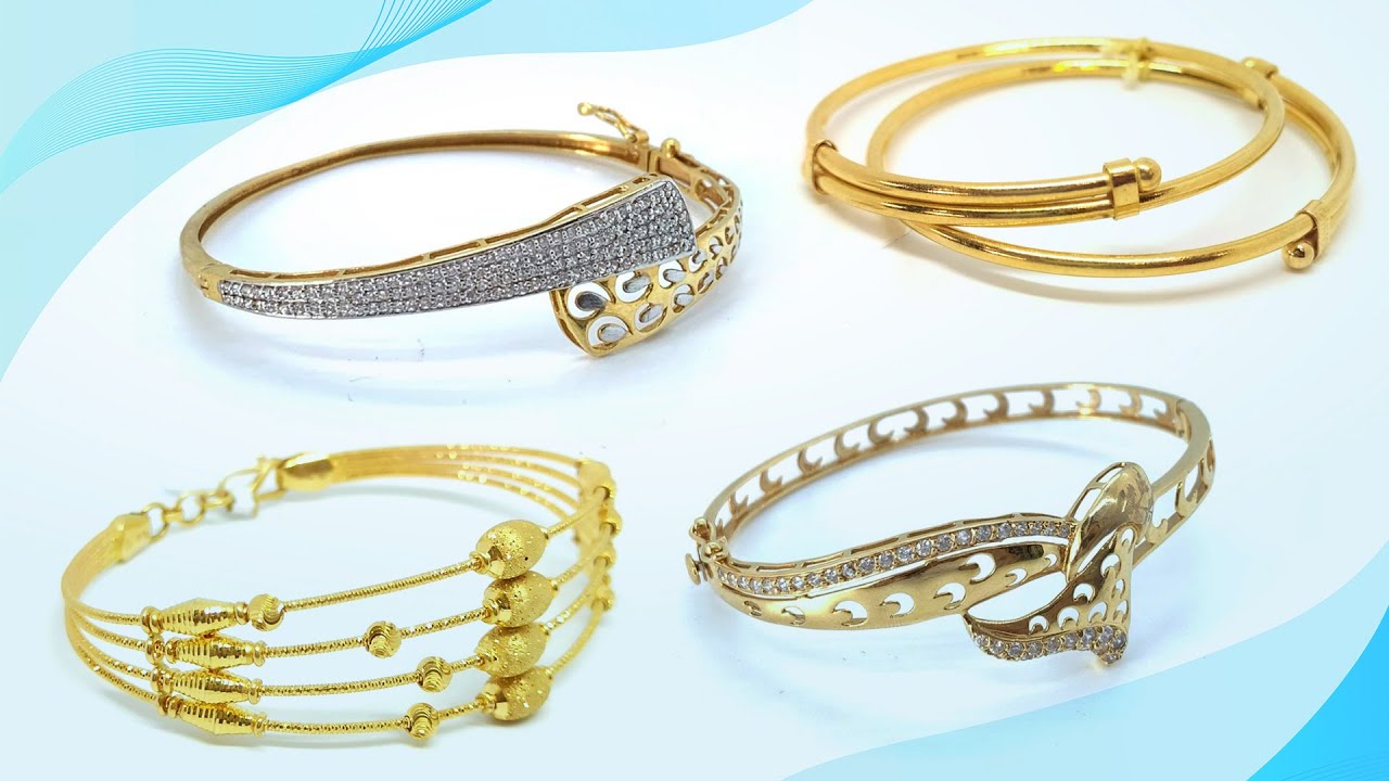 Beautiful Gold Kada for Women with Weight | Ladies Gold Kada Designs | Single Kada Models