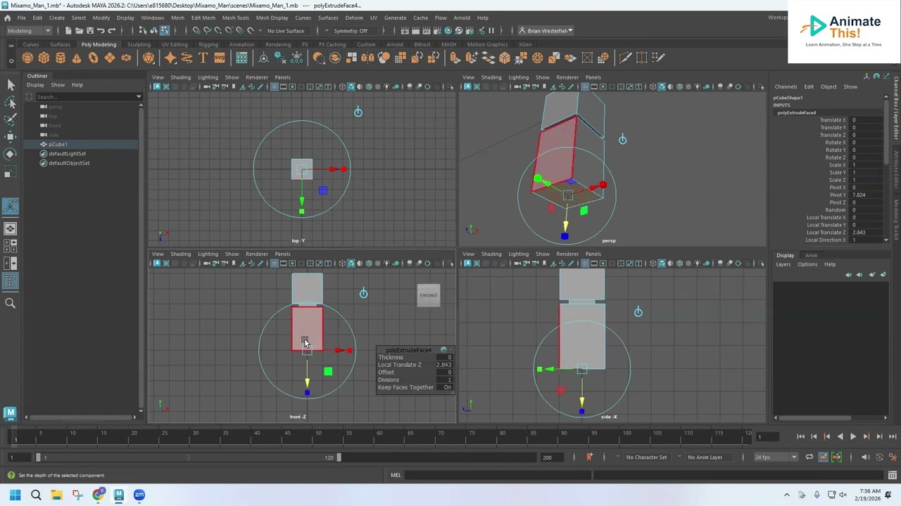 Maya to Mixamo Add-On – Modeling the Character from Scratch & Full Workflow