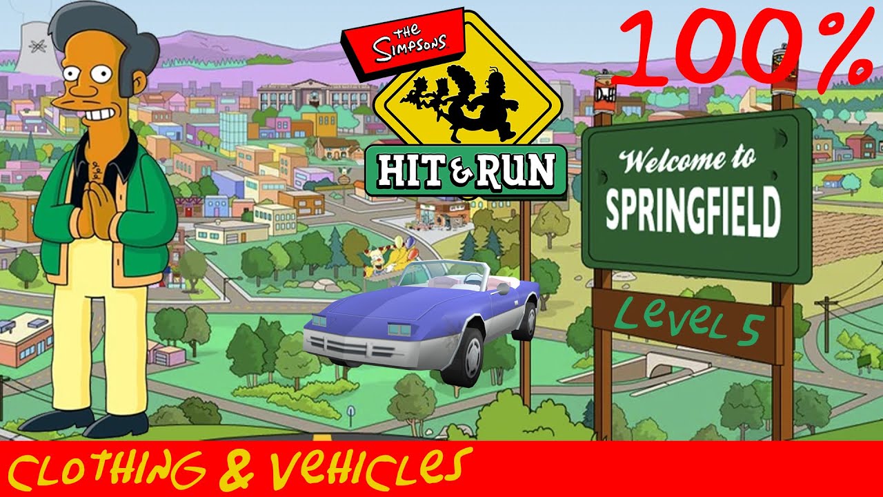 Simpsons hit and run 100%: Level 5 - Clothing & Vehicles