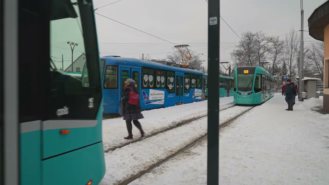 Czech Republic, Ostrava,  Poruba, Vřesinsk&aacute; - arriving with tram 8