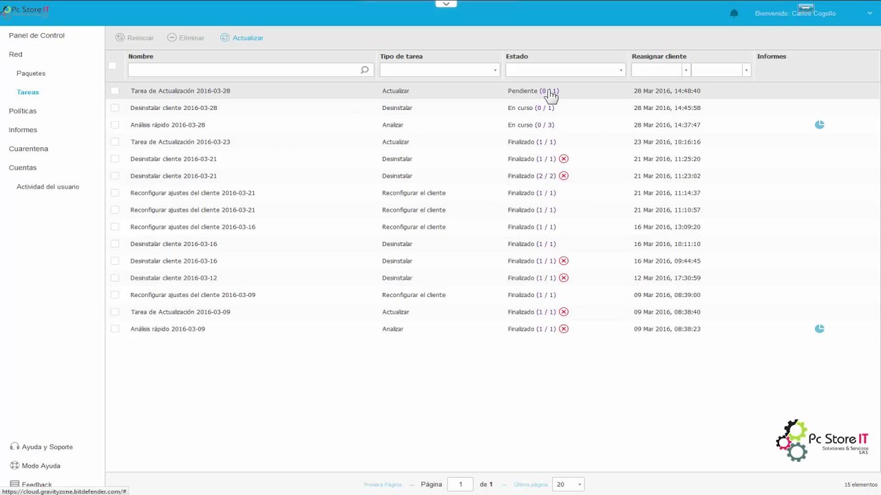 03 - GravityZone Bitdefender: Menu de Red  - Tareas remotas Parte 2