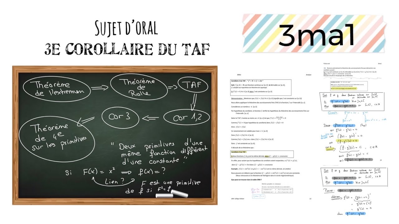 3ma1- Démonstration du corollaire 3 du TAF (sujet 16)