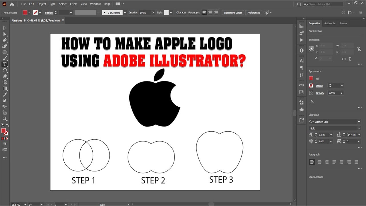УЧЕБНОЕ ПОСОБИЕ ПО ADOBE ILLUSTRATOR | Как создать логотип Apple с помощью Smart Shape Builder дл...