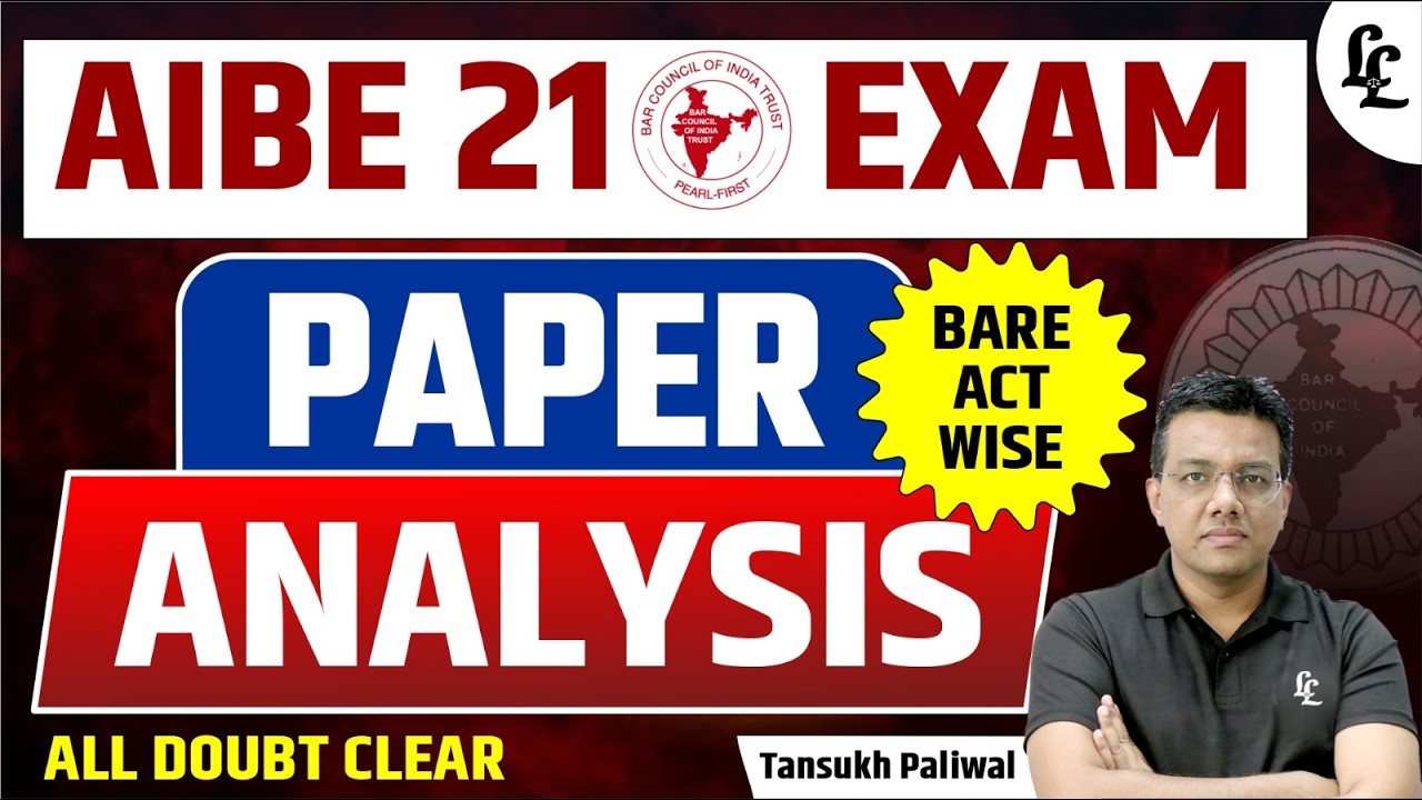 AIBE 21 Paper Analysis (Bare Act wise ) | Tansukh Paliwal | Linking Laws