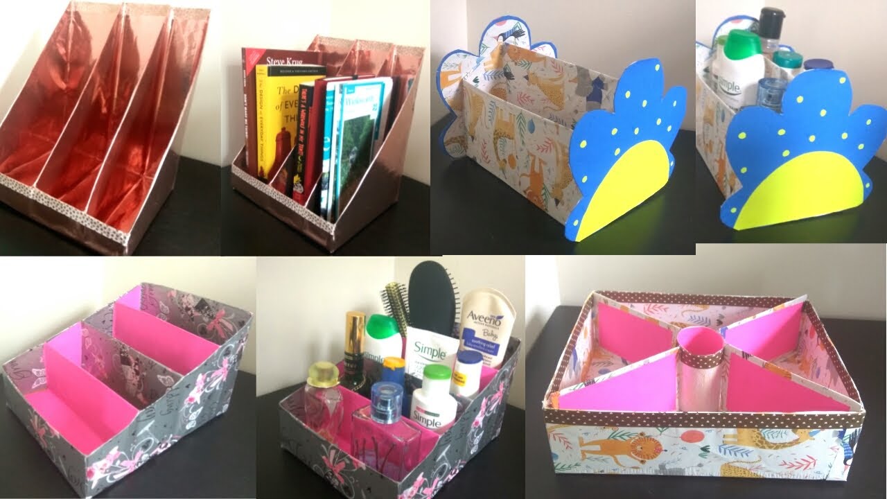 4 Recycled DIY _ Multi Purpose Organizer From Empty Corn flakes Box / Cereal Box