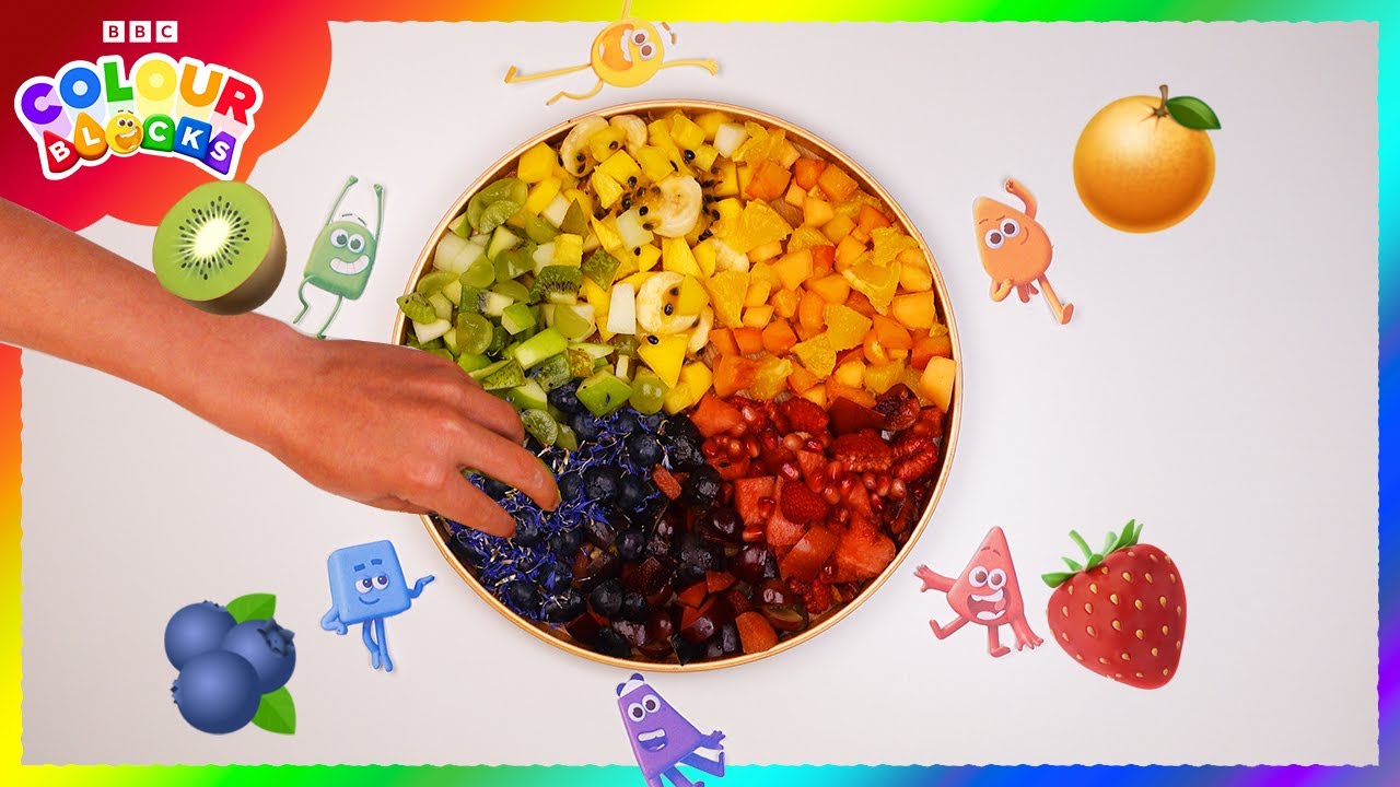 Colour Wheel Fruit Make 🍉🍌🍊🍋 | Kids learn colours | @Colourblocks