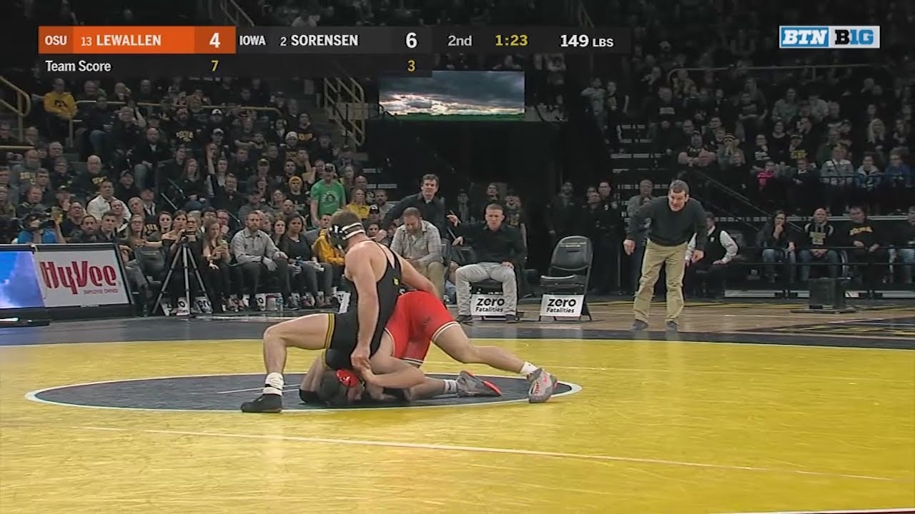 Big Ten Wrestling: 149 LBs - Oklahoma State's Boo Lewallen vs. Iowa's Brandon Sorensen