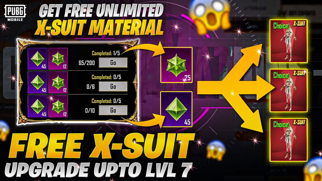 Get Free Unlimited X-Materials | Upgrade Your x-Suit Upto Lvl 7 Free | Best Tips & Trick | PUBGM 