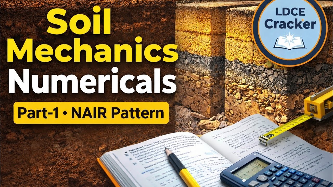 Soil Mechanics & Foundation Numericals 🔥 | Part-1 | NAIR Pattern | LDCE AEN 2026@LDCECRACKER2.0 