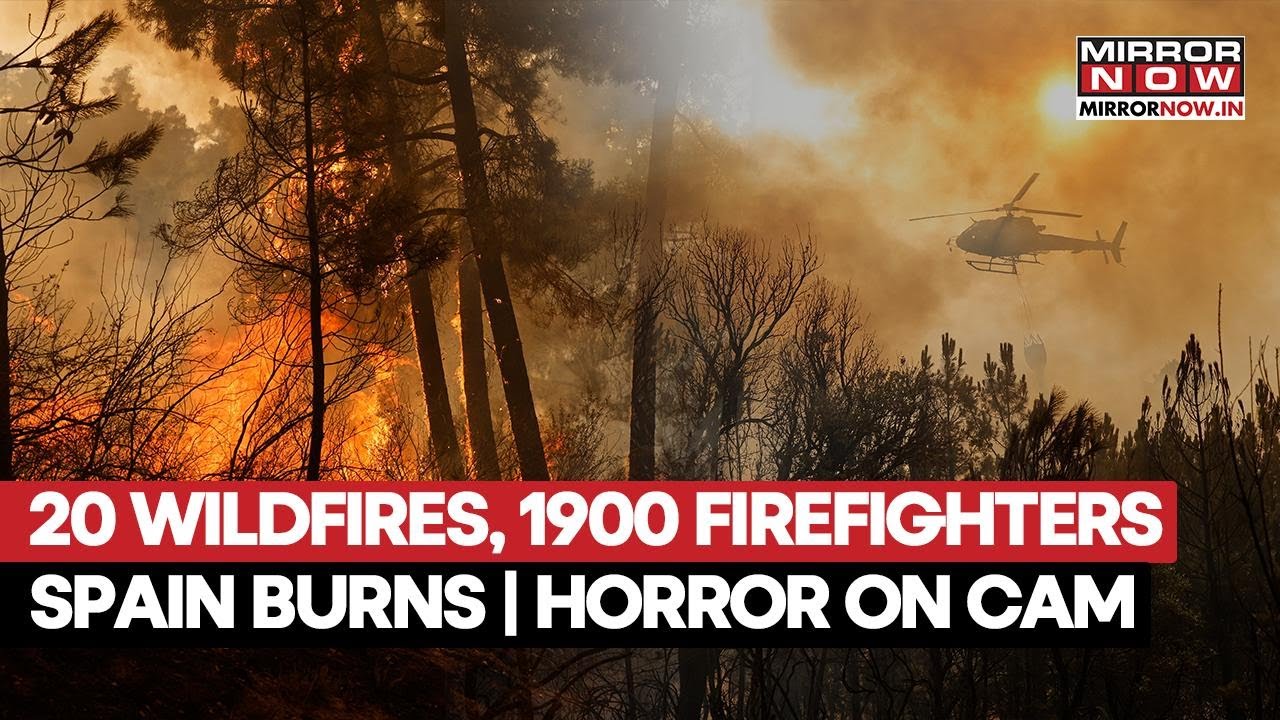 Spain Battles 20 Deadly Wildfires, Monstrous Flames Burn Homes, Lands; Dramatic Firefighting On Cam